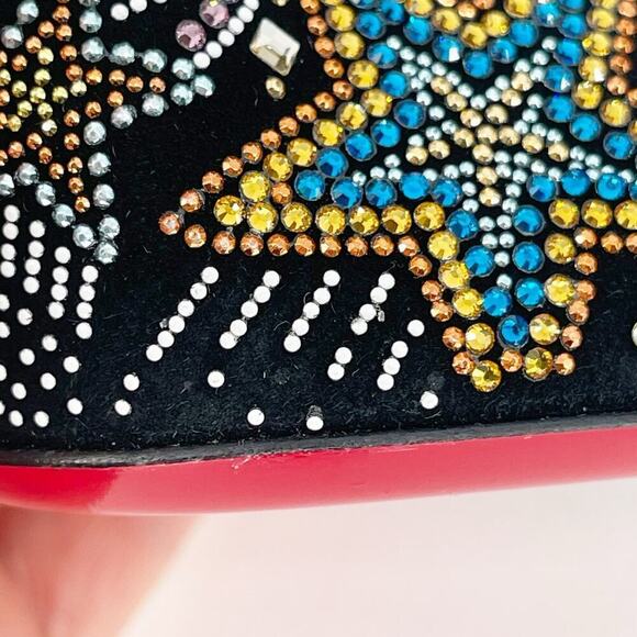 Christian Louboutin So Kate Starlight Strass Black Suede Crystal Booties EU 37.5 - Picture 9 of 13